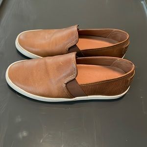 Frye Women’s Dylan Slip On Leather Shoes / Sneakers in Cognac Brown Size 8
